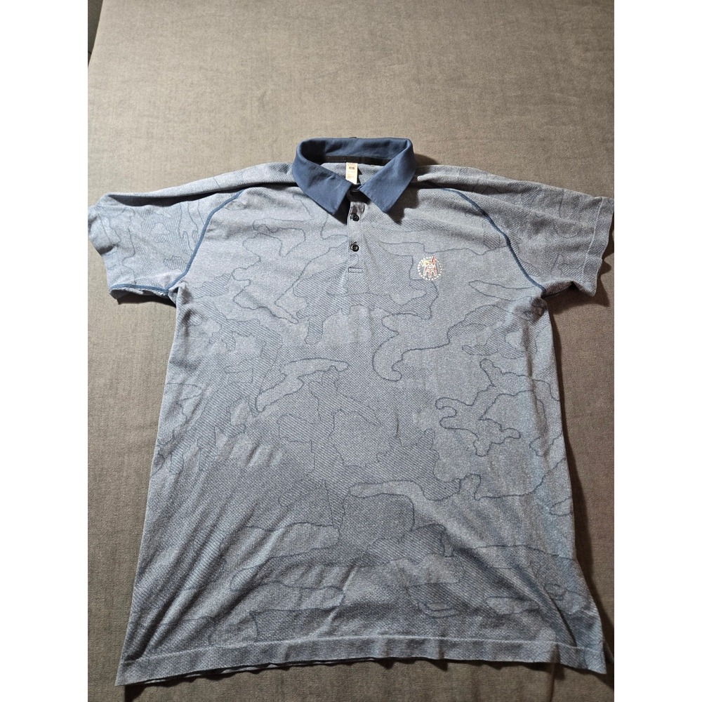 Unrl Polo Shirt Mens XL Barstool Sports Performance Golf Camo Print Blue